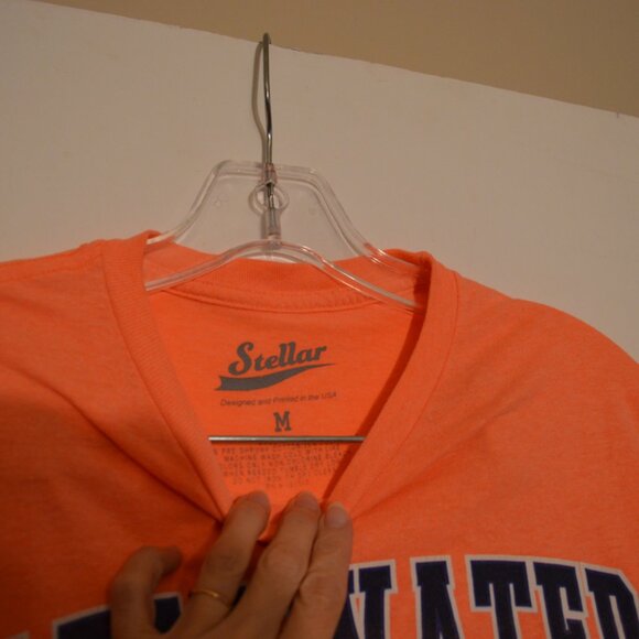 Stellar 50%Cotton 50%Polyester Orange "Clear Water Beach" "Florida" T-Shirt M - Picture 3 of 5
